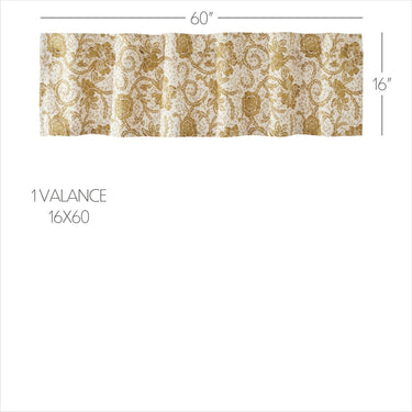 Dorset Gold Floral Valance Curtain 16x60 VHC Brands - The Fox Decor